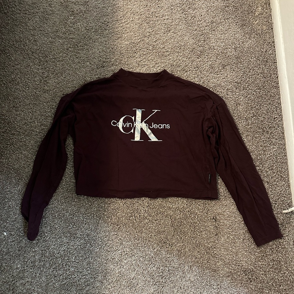 Calvin Klein Jeans Maroon Logo Top
